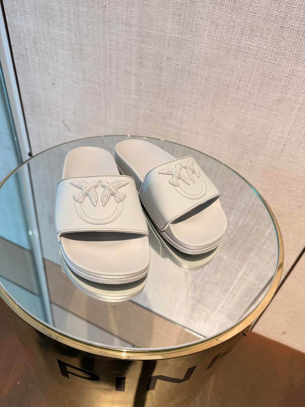 CIABATTE IN GOMMA CON LOGO LOVE BIRDS WHITE 