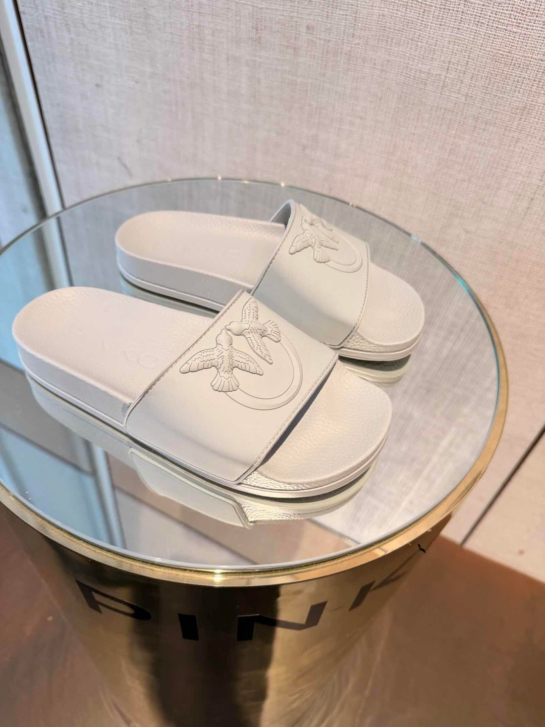 CIABATTE IN GOMMA CON LOGO LOVE BIRDS WHITE 