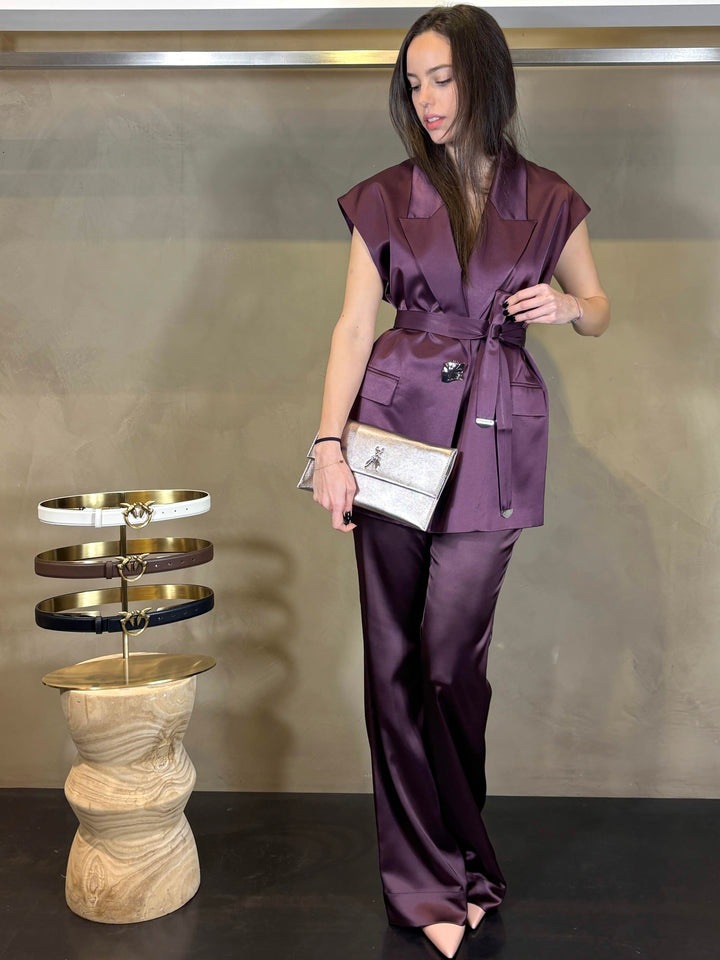 gilet satin bordeaux vino MELANZANAR57 PINKO