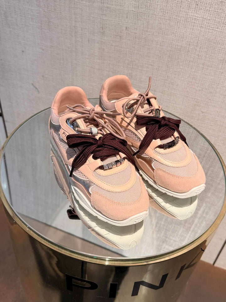 SNEAKERS IN TESSUTO TECNICO ON INSERTI IN SUEDE E CON LACCI INTERCAMBIABILI LIGHT ROSE 