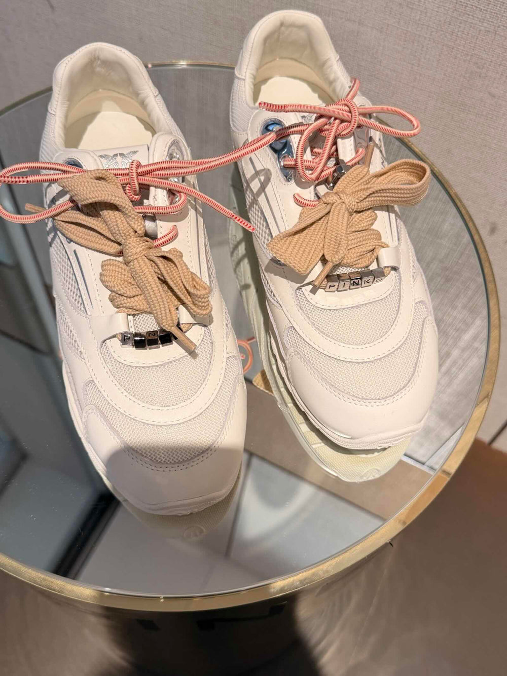 SNEAKERS IN TESSUTO TECNICO ON INSERTI IN SUEDE E CON LACCI INTERCAMBIABILI MESH WHITE 