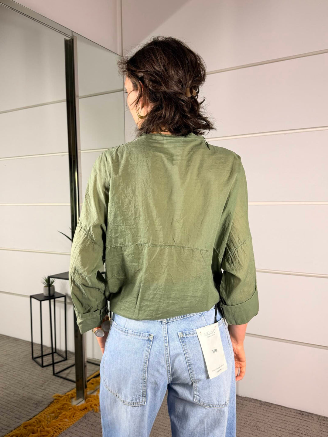 camicia verde in mussola 