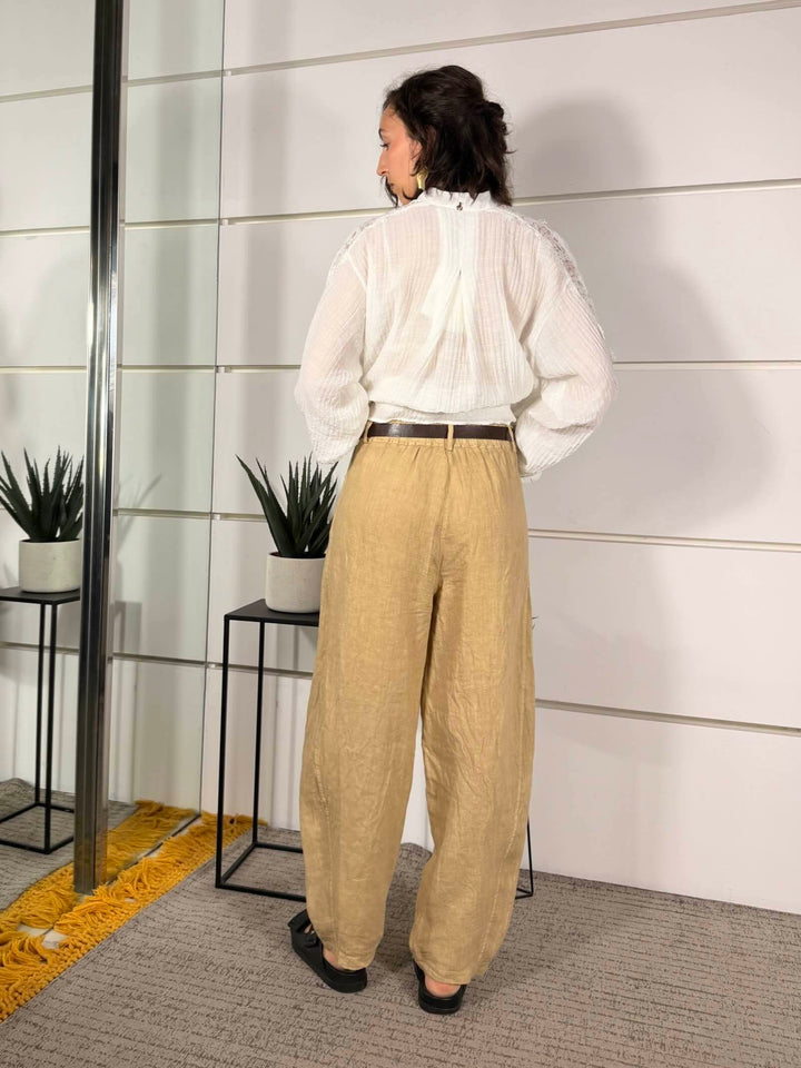 pantalone barrel in lino safari 12402SAFARI SUSY MIX