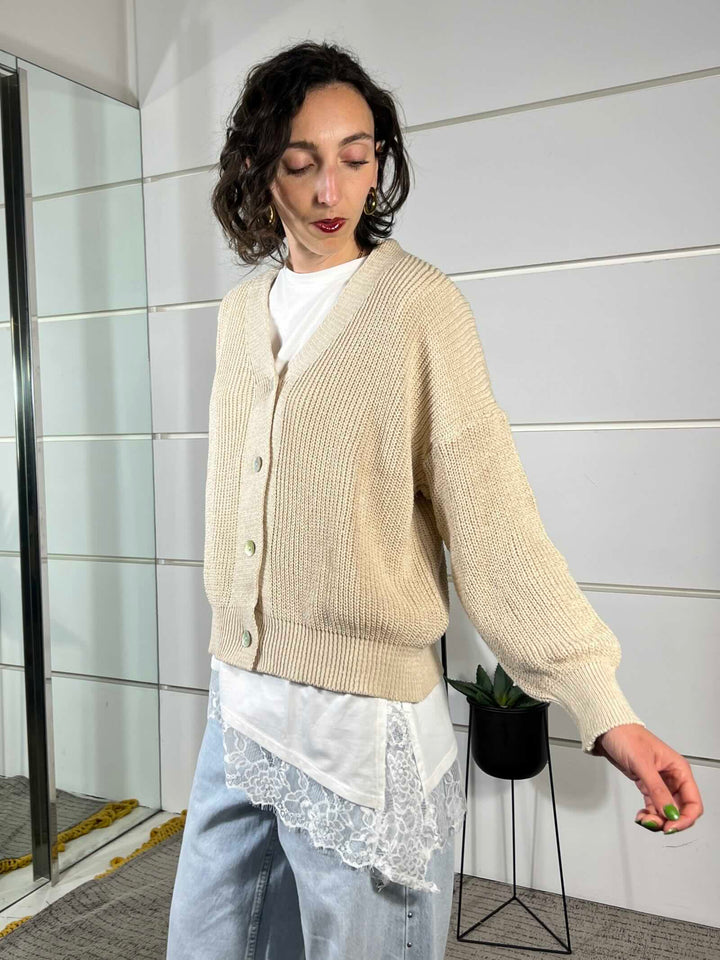 cardigan over costa inglese corda 21660CORDA SUSY MIX