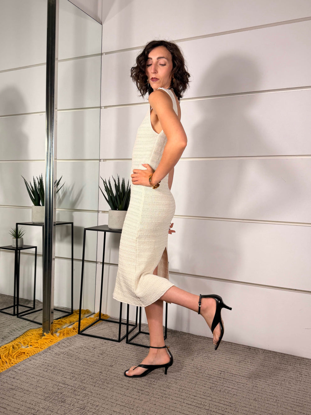 abito midi 50%co 50%ac 26171CREMA SUSY MIX