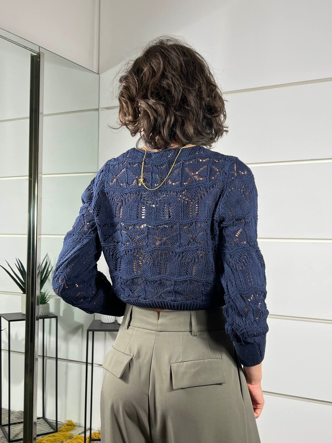 cardigan crop scollo a v blu 26217BLU SUSY MIX
