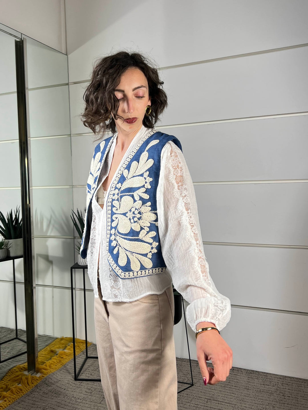 gilet iin denim con ricamo 26780003JEANS SUSY MIX