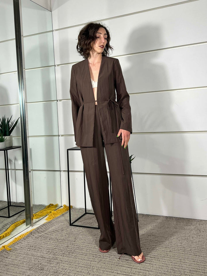 completo giacca kimono con cinta e pantalone a palazzo moro 30325MORO SUSY MIX