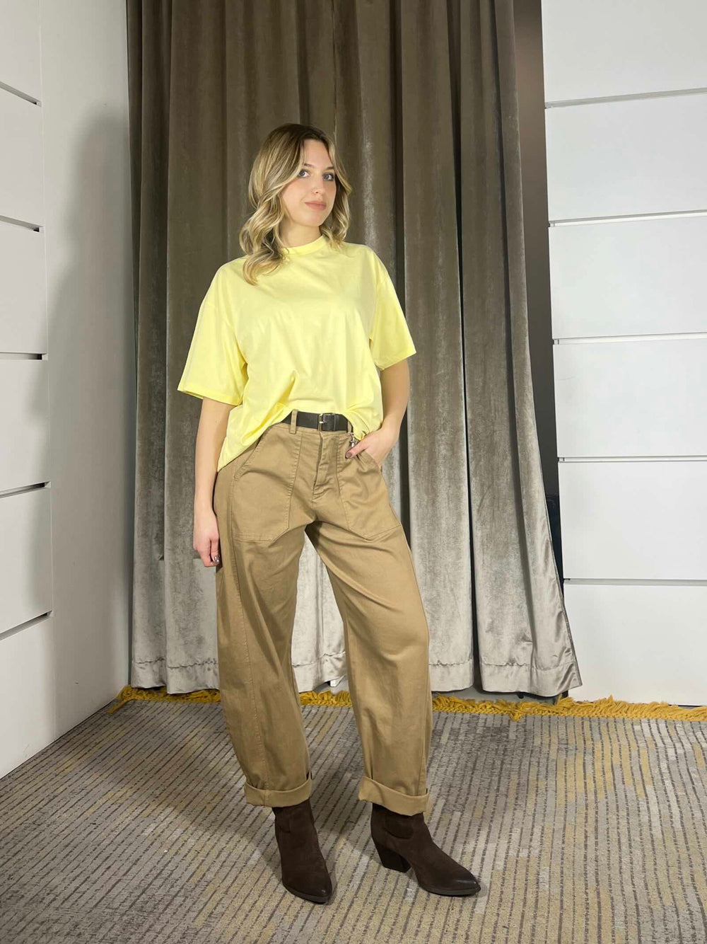 pantalone ovetto in cotone 58300PCAMMELLO SUSY MIX