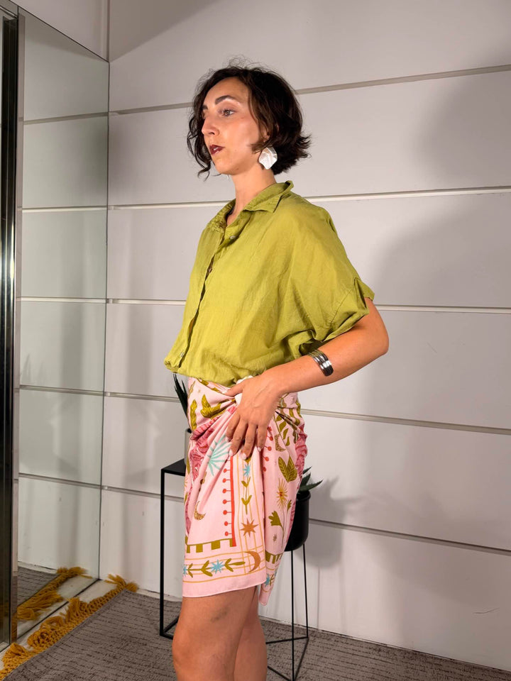 camicia in cotone verde oliva 