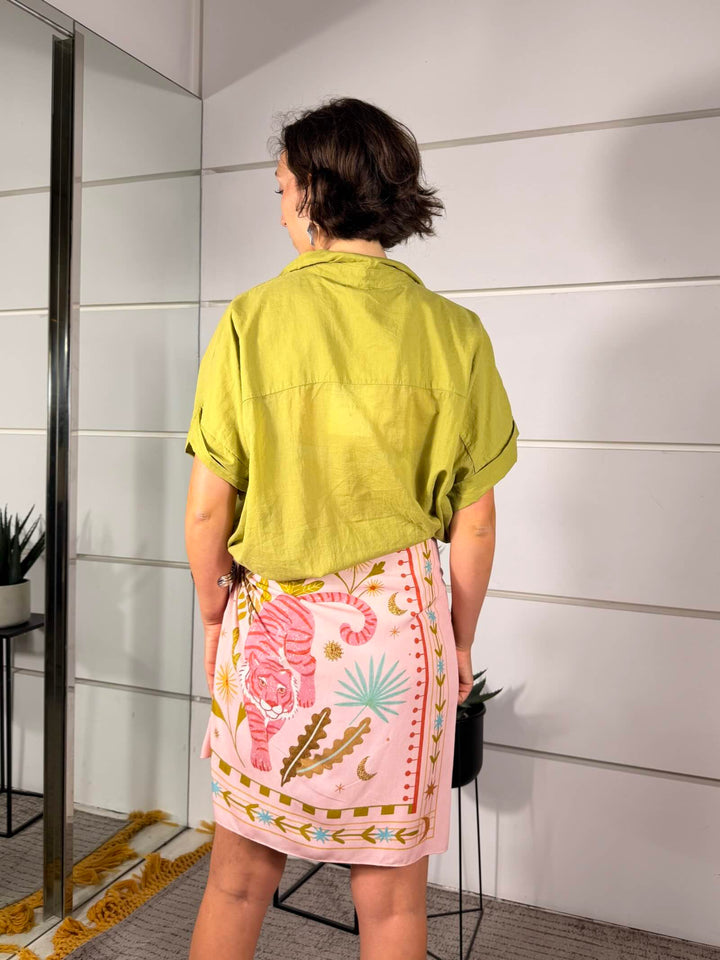 camicia in cotone verde oliva 
