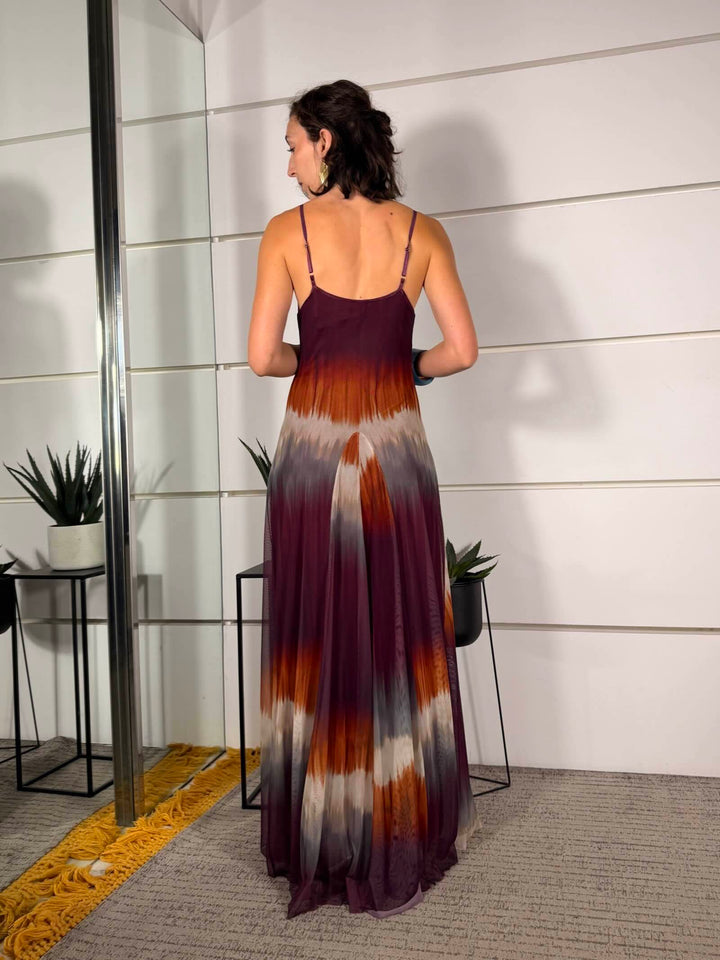 abito tulle fantasia sfumata<BR/> 