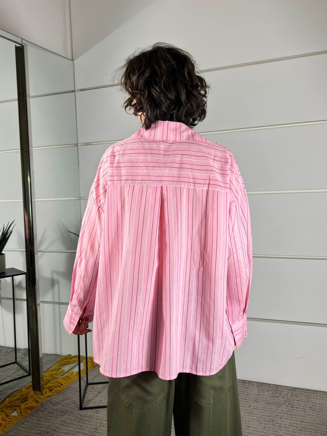 camicia over gessata rosa in  viscosa C1051PY22ROSA SUSY MIX