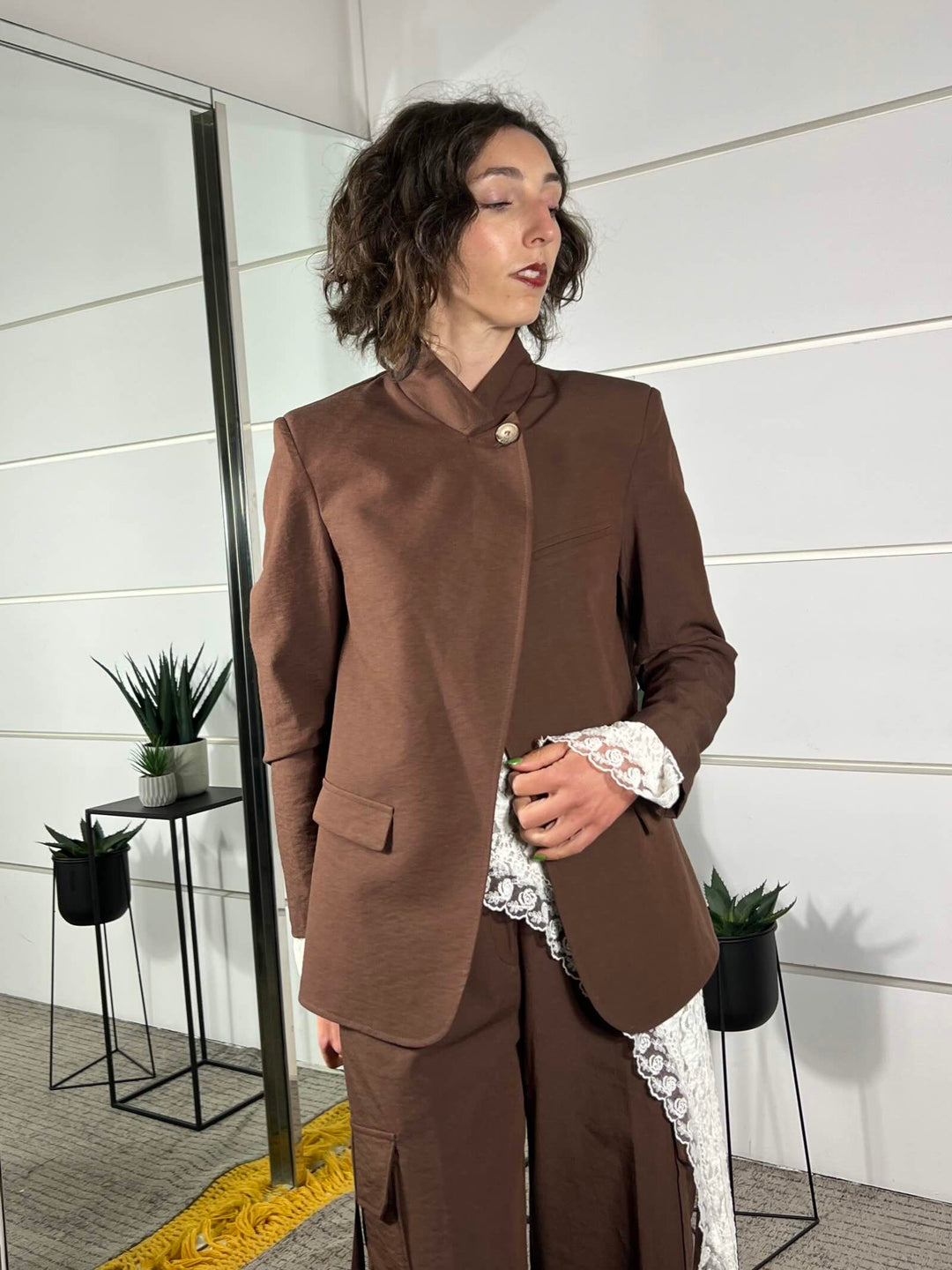 giacca coreana caffe viscosa e corone SM221ACAFFE SUSY MIX