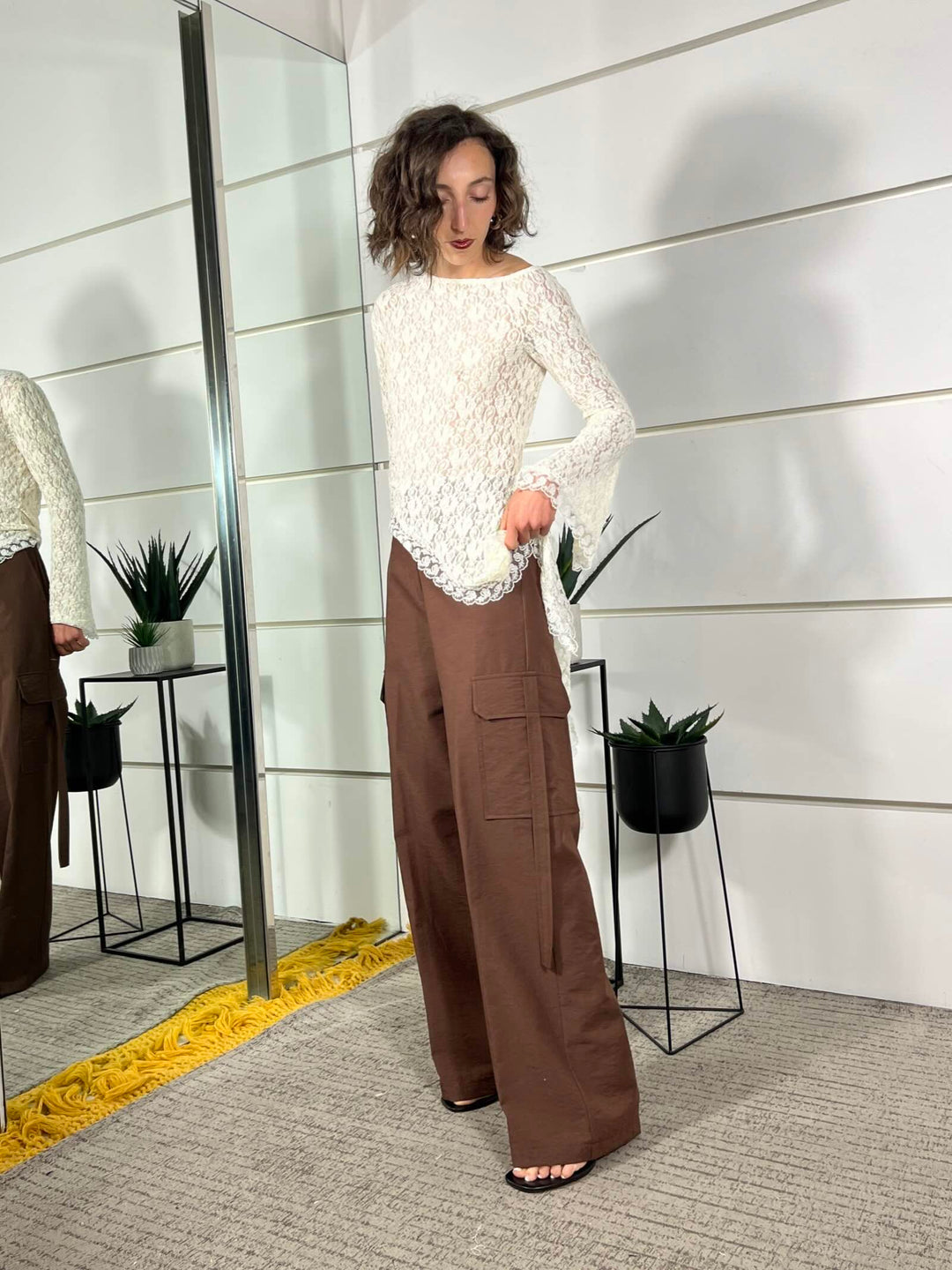 pantalone a palazzo cargo caffe SM222ACAFFE SUSY MIX