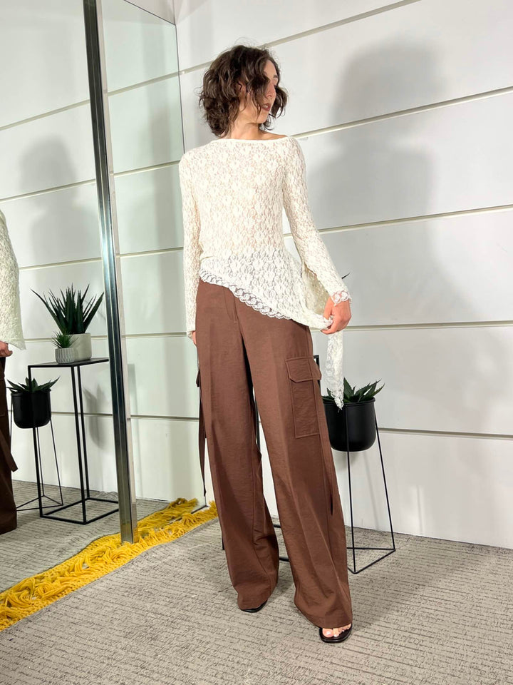 pantalone a palazzo cargo caffe SM222ACAFFE SUSY MIX