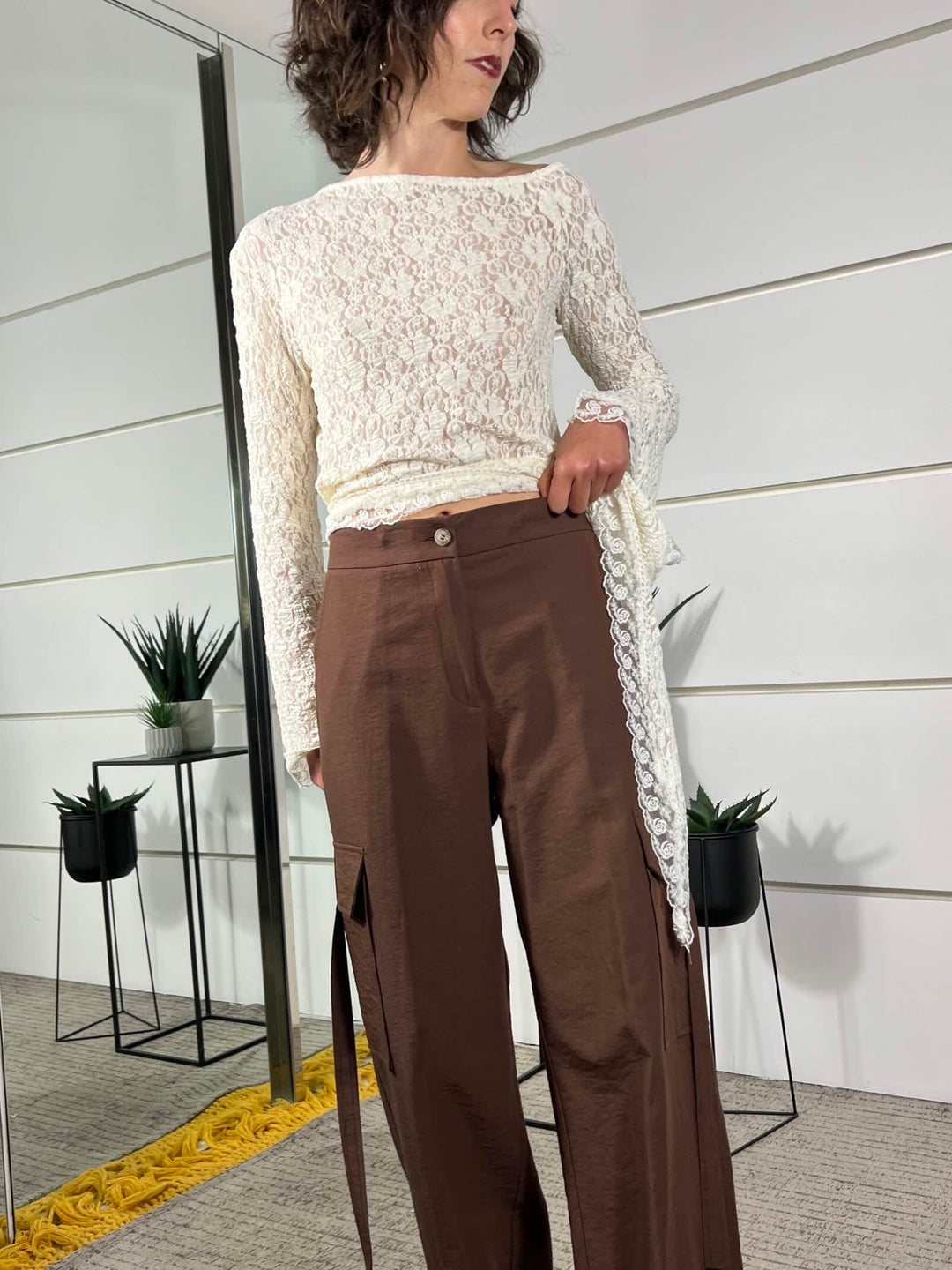 pantalone a palazzo cargo caffe SM222ACAFFE SUSY MIX