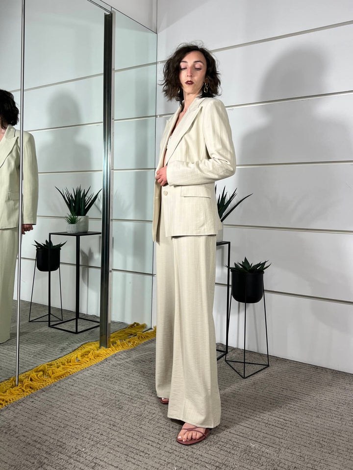 giacca gessta beige in viscosa SMXJ0055BEIGE SUSY MIX