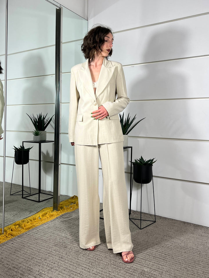 giacca gessta beige in viscosa SMXJ0055BEIGE SUSY MIX