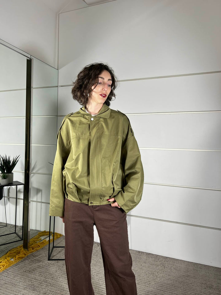 bomber verde militare over T825VERDE MILITARE SUSY MIX