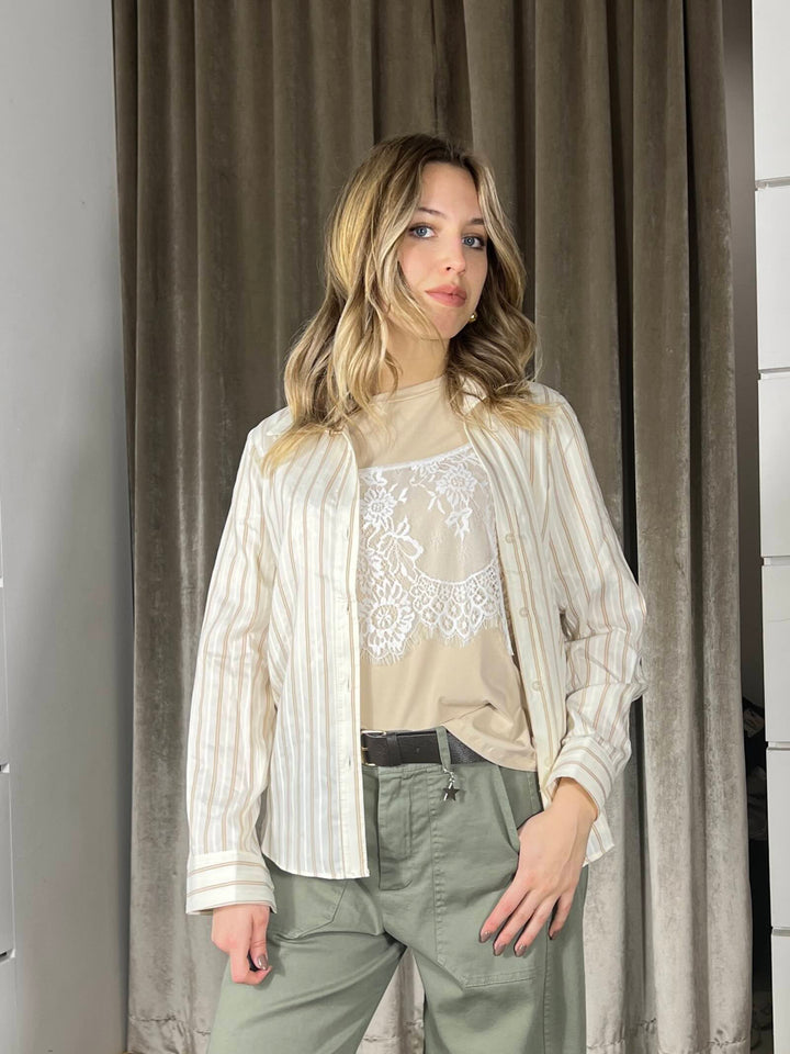 camicia a righe burro Y944B1BURRO SUSY MIX