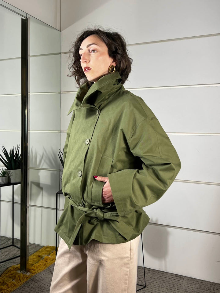 trench collo alto con cinta militare 126063MILITARE TENSIONE IN