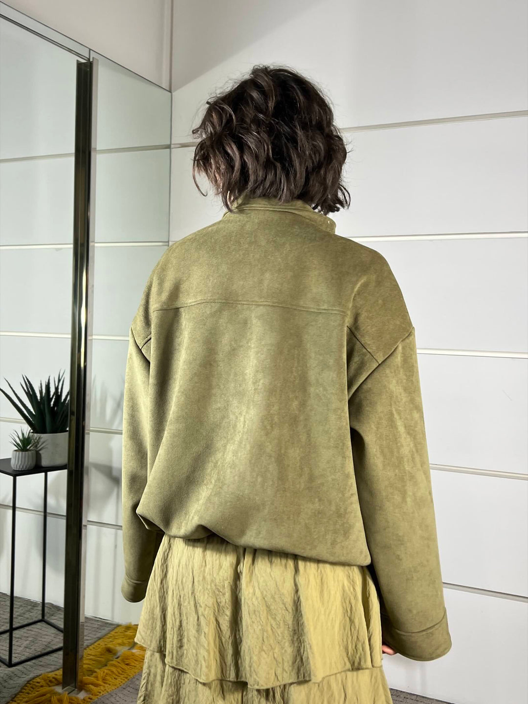 bomber scamosciato collo alto con tasche a patt 126137-1MILITARE TENSIONE IN