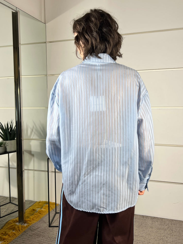 camicia gessata con cravatta celeste PE260115CELESTE TENSIONE IN