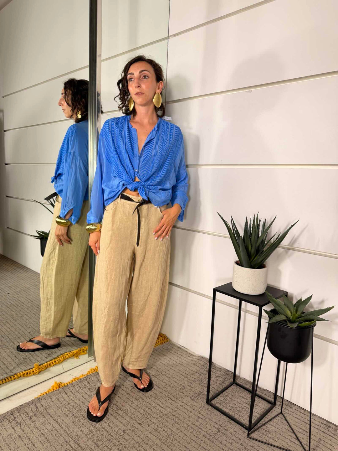 camicia in misto seta con ricamo elettrico S26CF85ELETTRICO TENSIONE IN