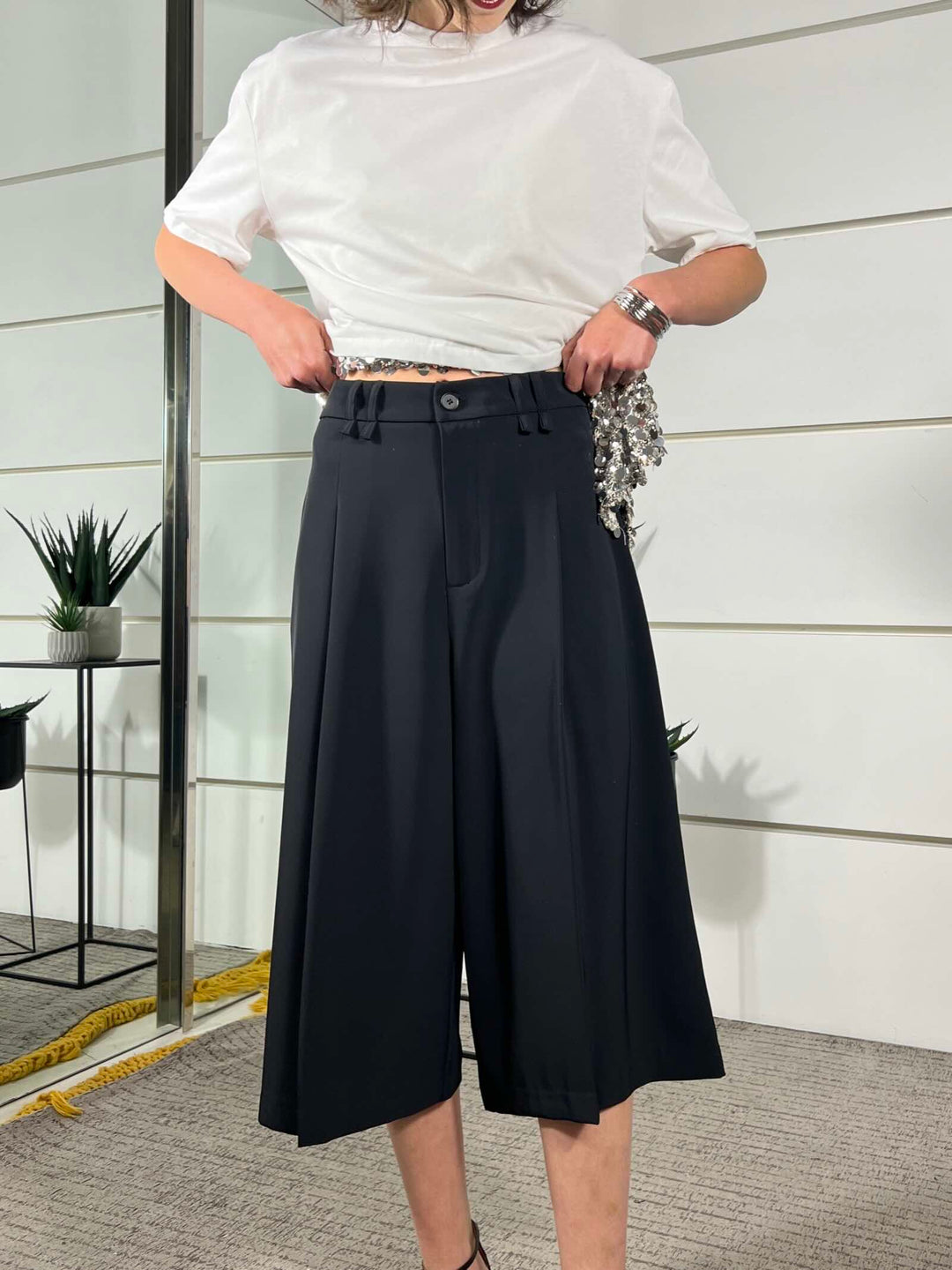 bermuda con pinces nero BE26SRO178NERO TWO WAY