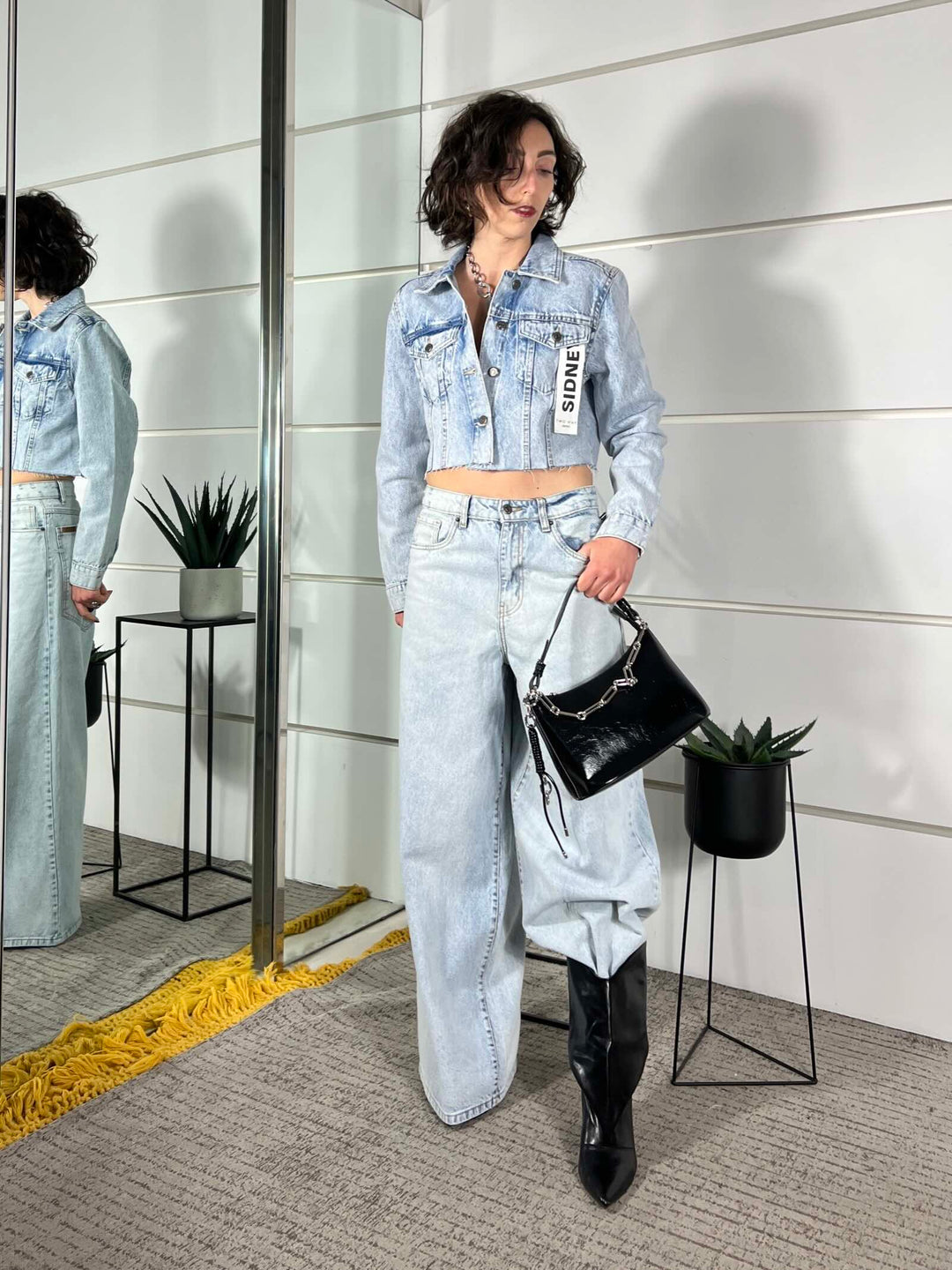 giacca in denim crop light blue SIDNEYLIGHT BLUE TWO WAY