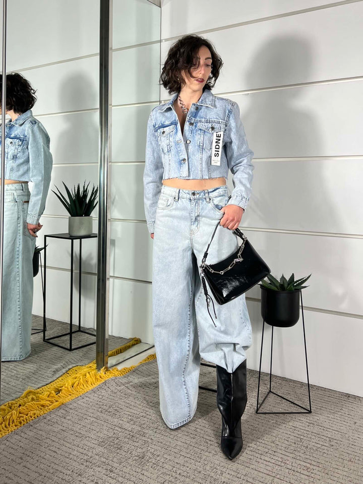 giacca in denim crop light blue SIDNEYLIGHT BLUE TWO WAY