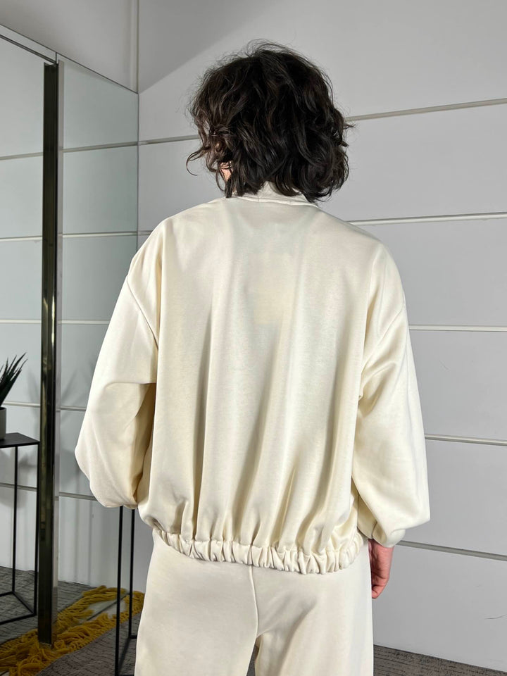 felpa con alamari bianca WF26SZEG8484BIANCO TWO WAY