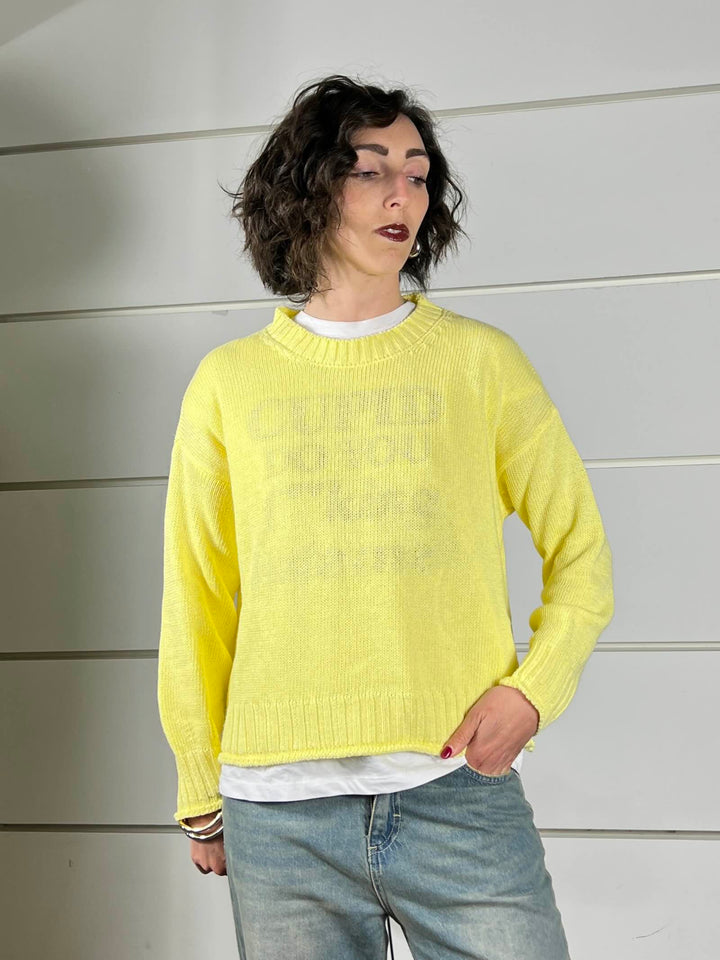 maglia paricollo misto cotone gialla WMA26SA515GIALLO TWO WAY