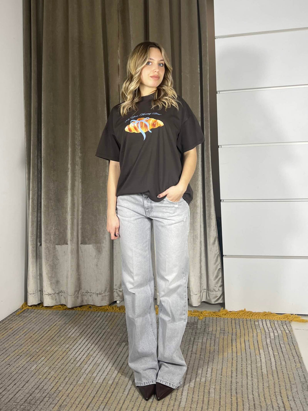t-shirt vicolo girocollo manica corta con soft glam morning ritual RAB0188MORO VICOLO