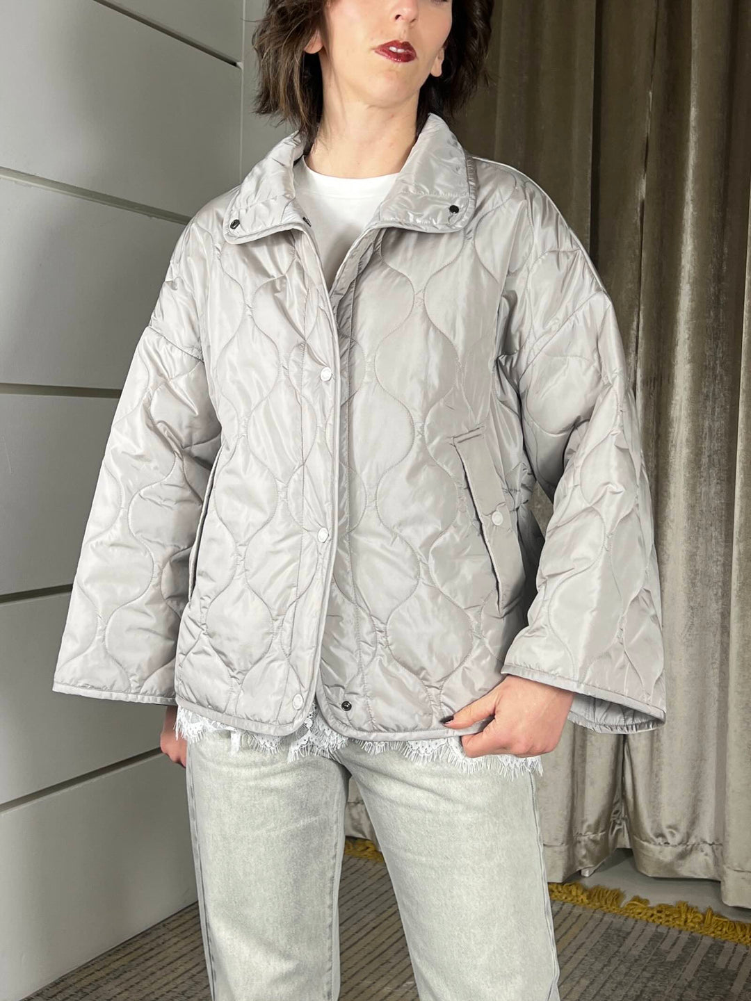 trapuntino con colletto a camicia perla TAB0009SABBIA VICOLO