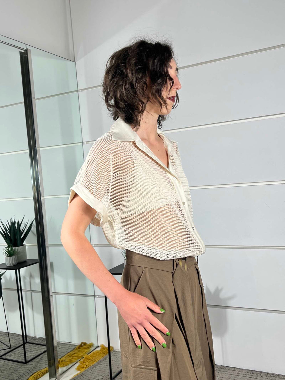 maglia a polo a rete beige TAB1937BEIGE 06/1 VICOLO