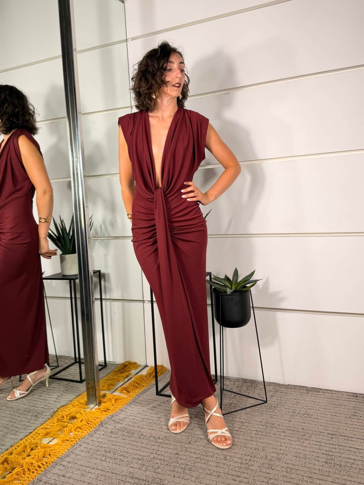 abito lungo con scollo profoondo 95%pl 5%ea TAB2638INDIA 37 VICOLO