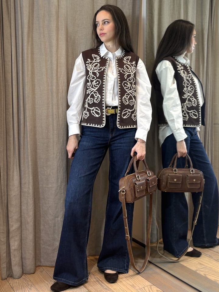 jeans wide leg denim medio scuro NINA001 iBLUES
