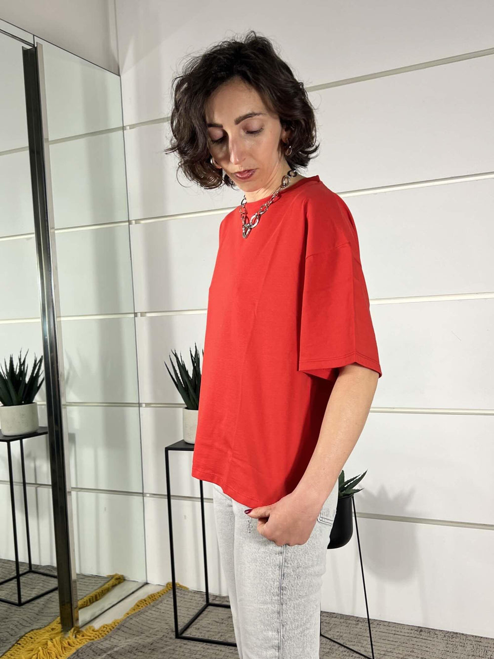 t.shirt over girocollo rossa 11935ROSSO SUSY MIX
