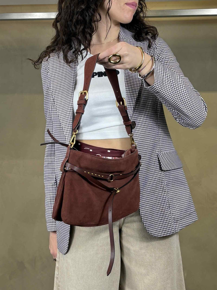belt bag classic in suede burgundy BELT BAG CLASSIC SUEDER49Q PINKO