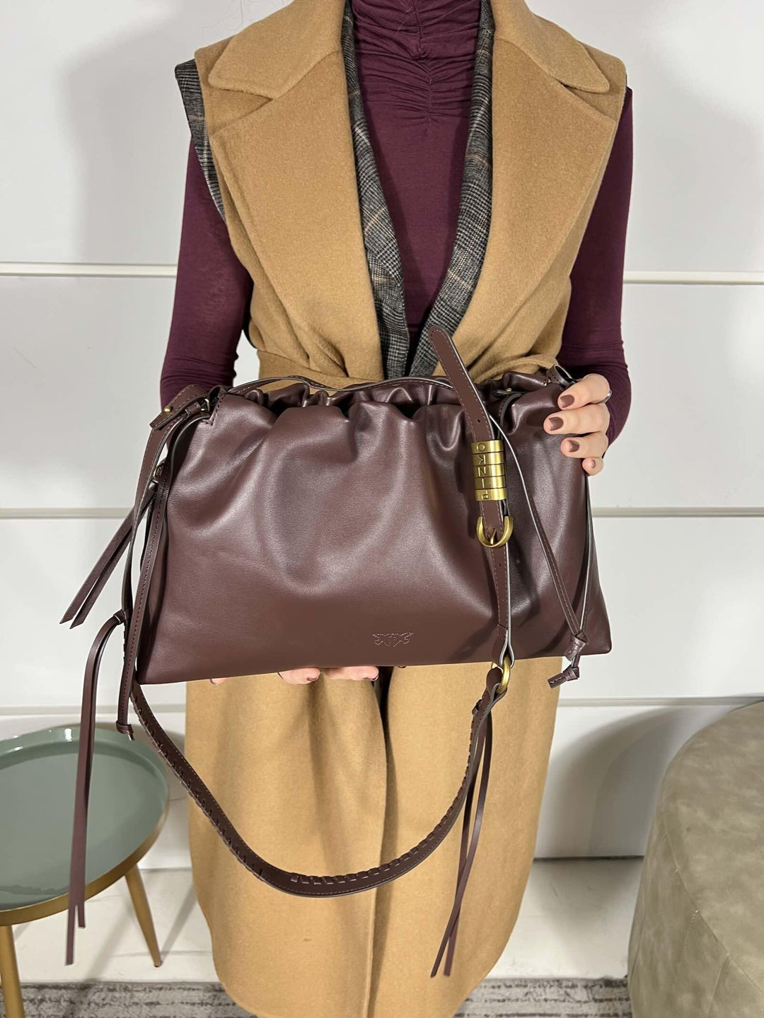 BORSA CLUTCH IN PELLE MAXI CLUTCHLA7Q PINKO