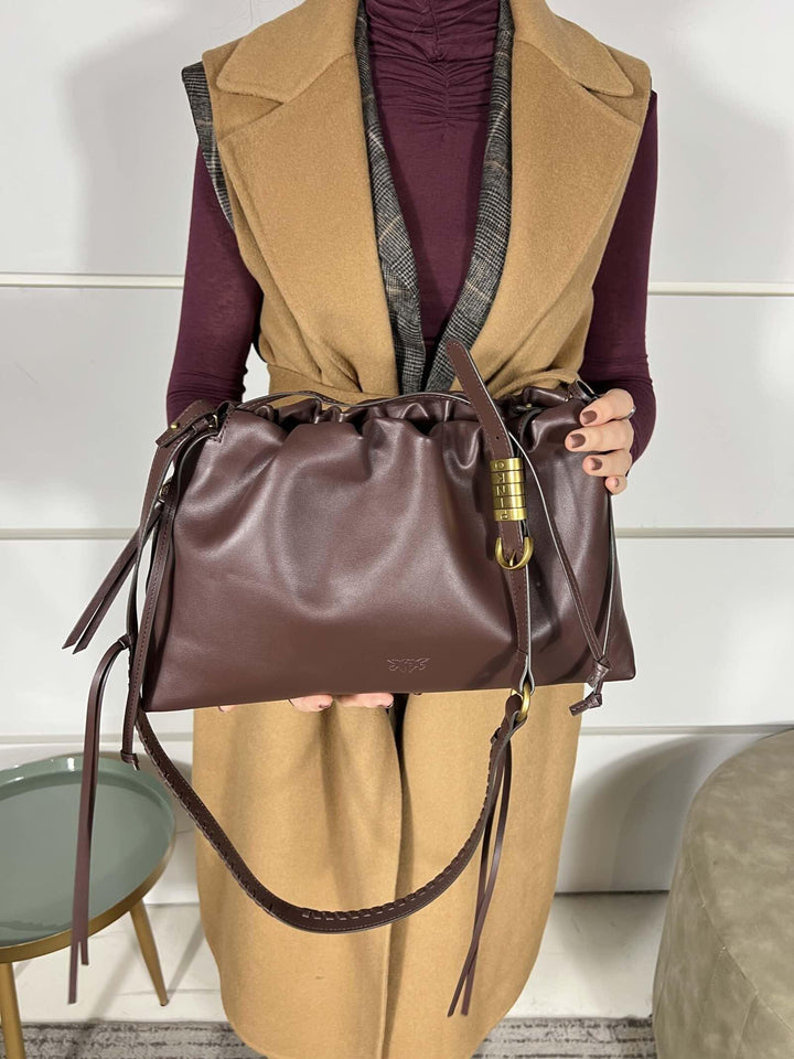 BORSA CLUTCH IN PELLE MAXI CLUTCHLA7Q PINKO