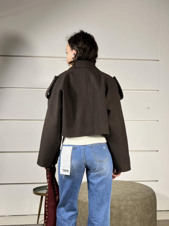 cappotto corto moro TF1179MORO VICOLO