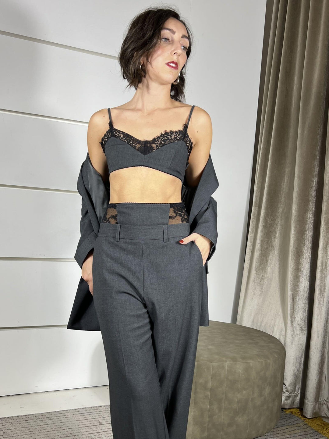 top piombo con pizzo nero RIM6KFU1945 IMPERIAL