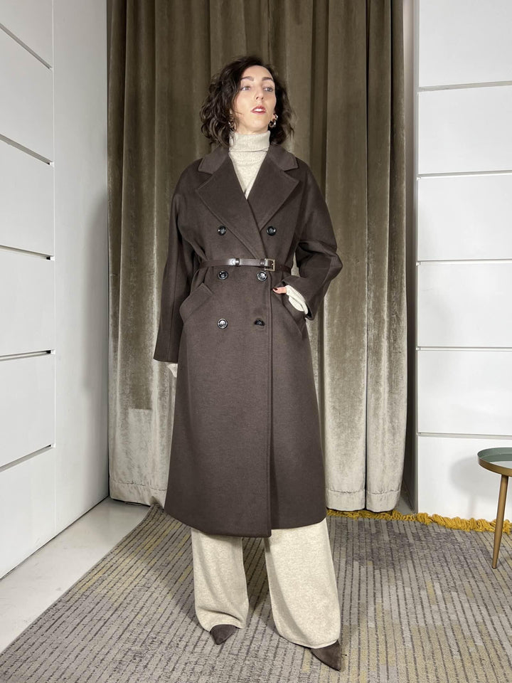 CAPPOTTO FONDENTE OVER DOPPIOPETTO CON CINTA KH36KEY1852 IMPERIAL