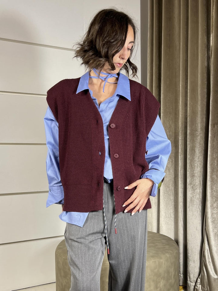 GILET VINO CON MAXI SPALLA, PUNTO PANNOCCHIA LFP-P003VINO HAVE ONE