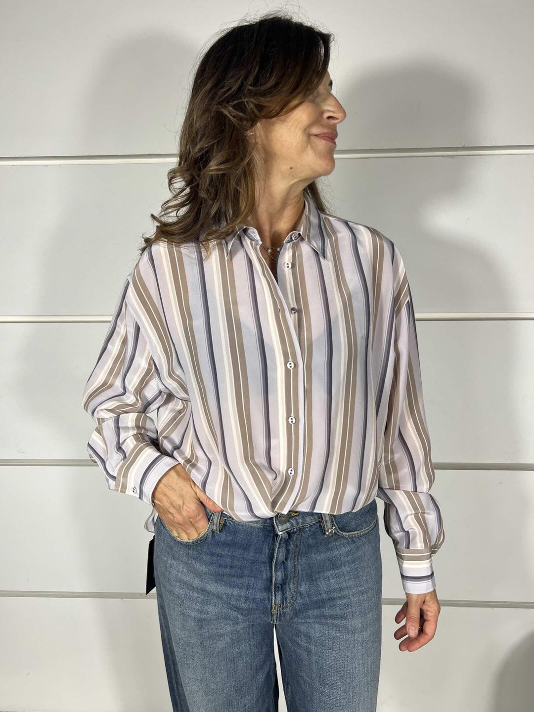 CAMICIA A RIGHE IN SETA CA1457903 SEVENTY