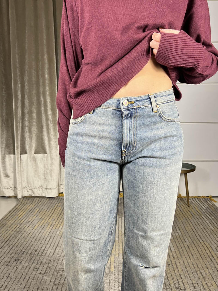 jeans alex lavaggio al the taglio vivo DF5258DENIM VICOLO