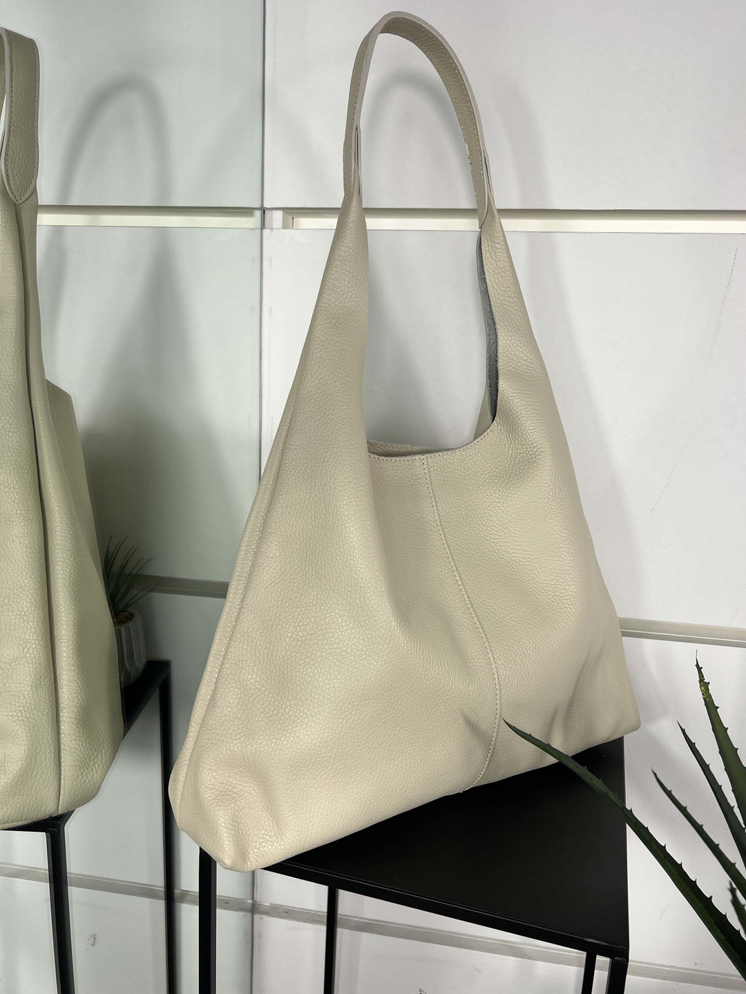 borsa in pelle a spalla beige DO-B0124BEIGE FEMME CAFE SELECTION